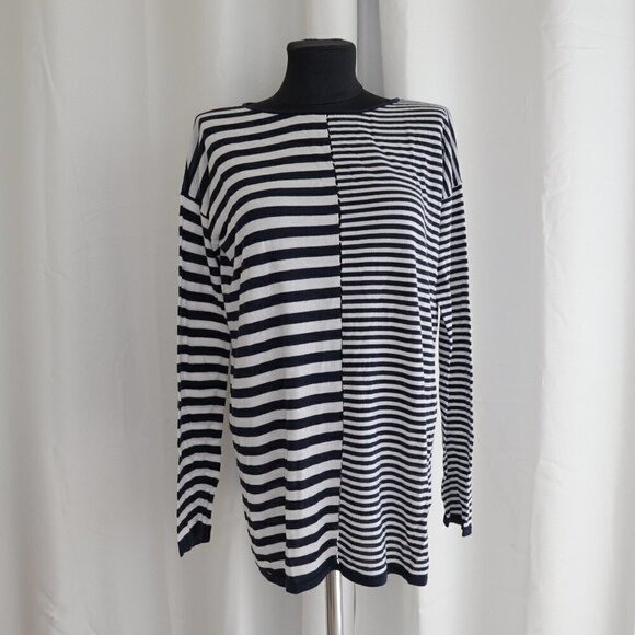 Alexander Wang Striped Cotton Lyocell Blend Long Sleeve Knit Sz S/XS - Picture 2 of 7